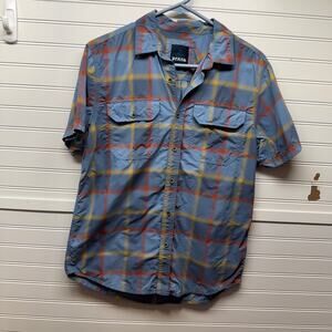 Prana Cayman Plaid Short Sleeve Button Up Performance Shirt Size S